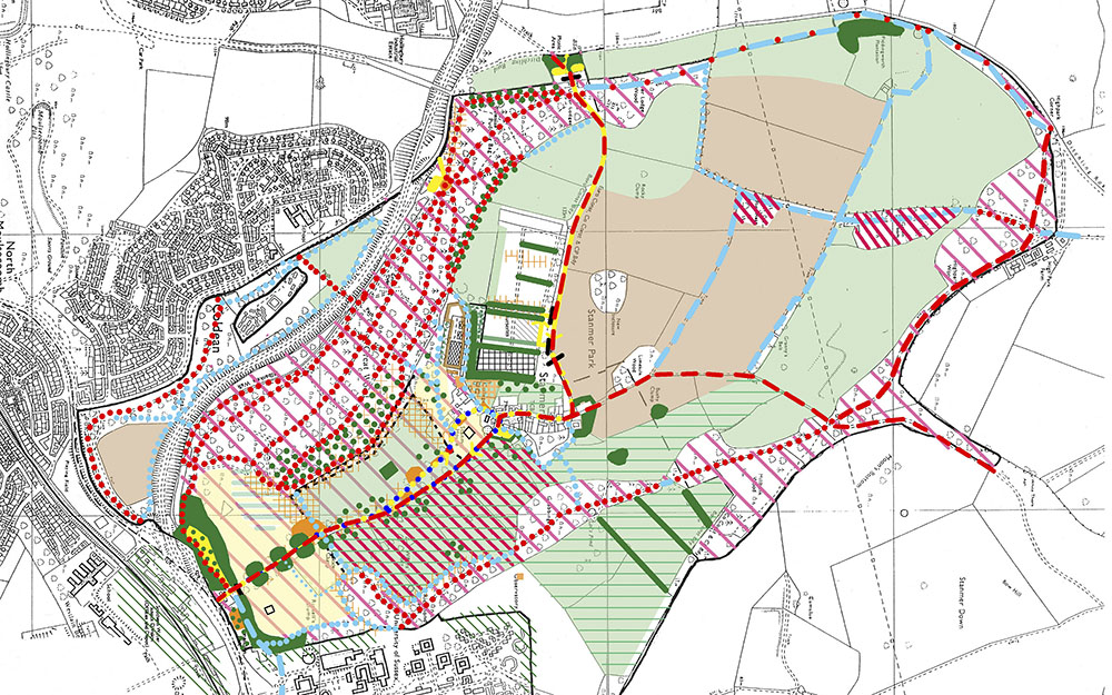 Restoration of Grade II  registered site - survey & plan, Stanmer Estate Brighton East Sussex